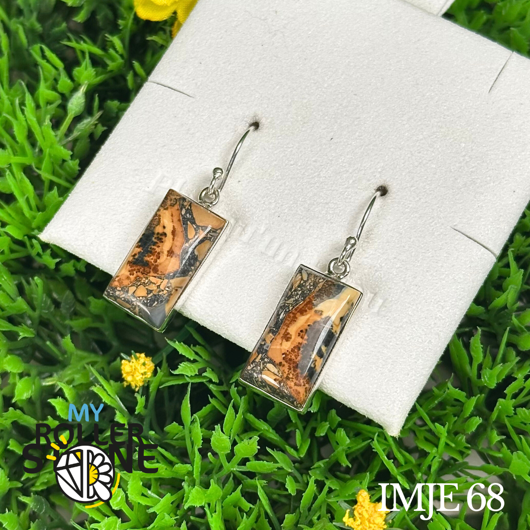 Boucles d&#39;oreilles Argent 925 Jaspe Maligano #IMJE 68