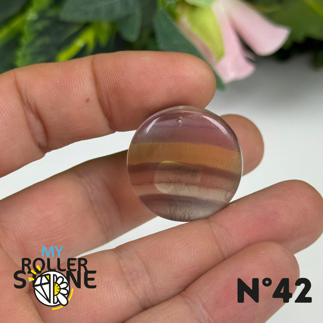 Pendentif Percé en Fluorite Multicolore à Bandes Dorées – Qualité 5A
