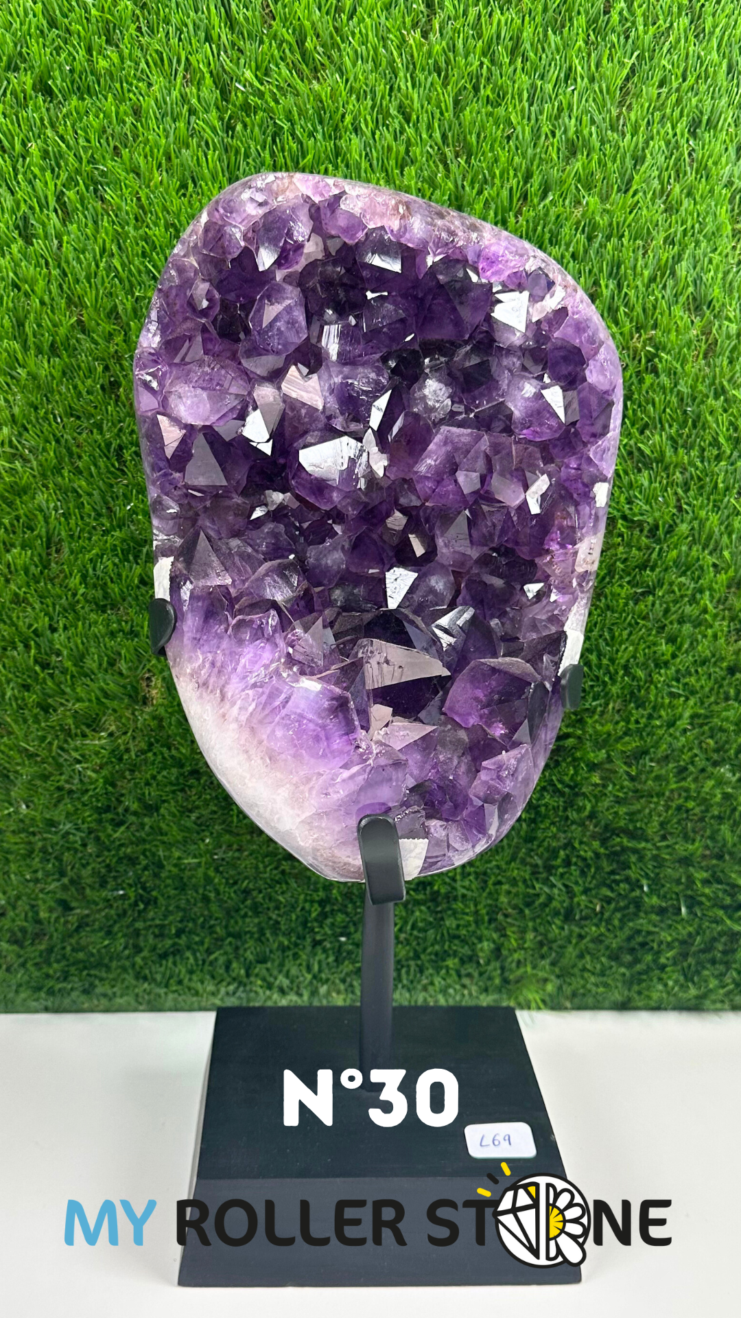 Géode Améthyste sur support bois #30