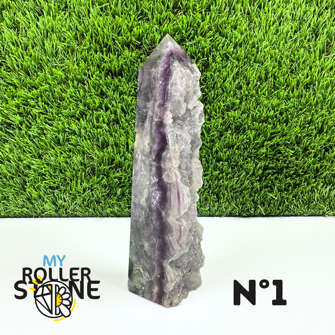 Pointes Pierre Rectangulaire Fluorite Arc-en-Ciel