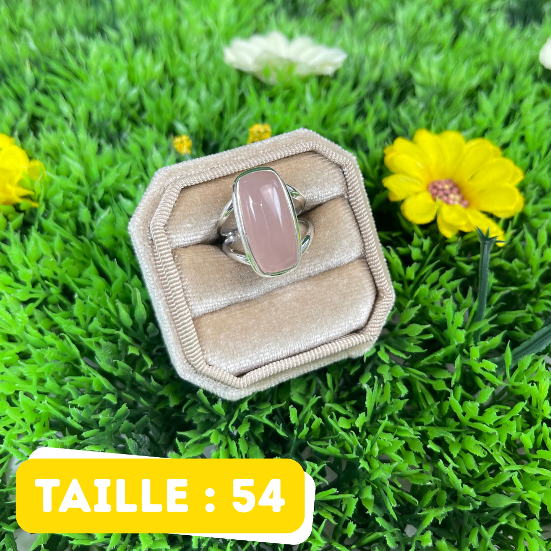 Bague Argent en Quartz rose #140