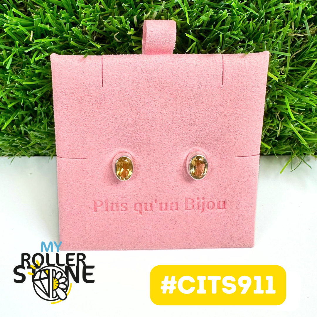 Boucles d'Oreilles Argent 925 Citrine #CITS911