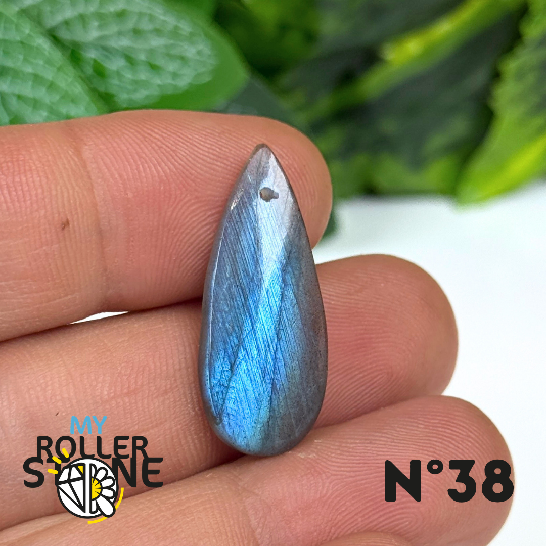Pendentif Labradorite Blue fire percé 5A