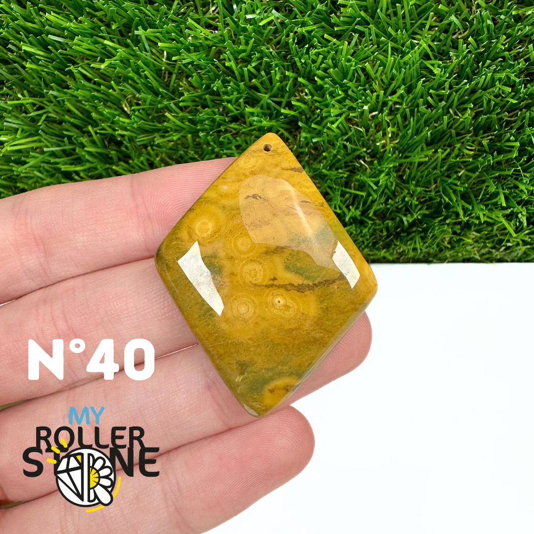 Pendentif Percé Jaspe Océan 5A