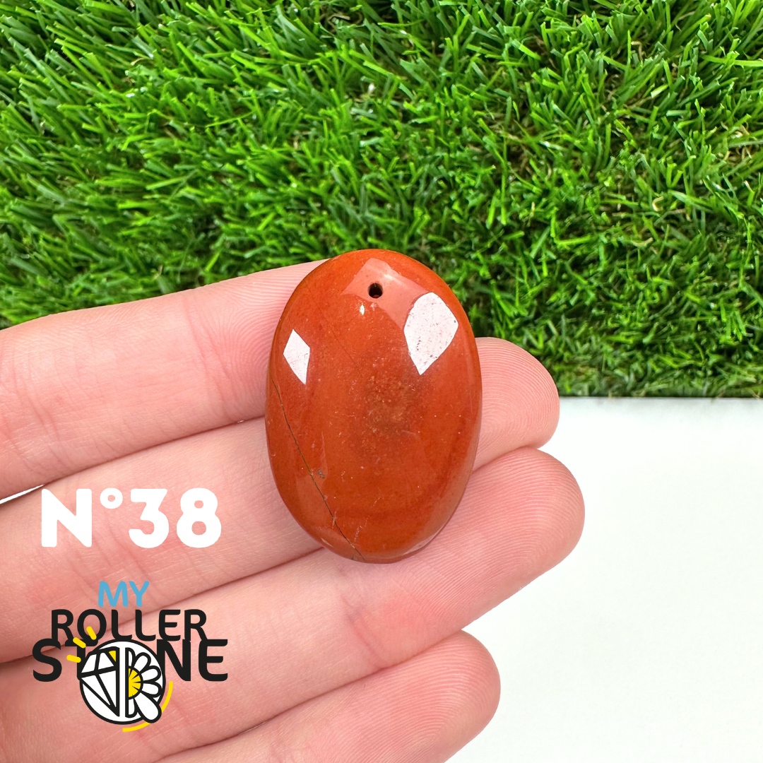 Pendentif Jaspe rouge 5A Percé