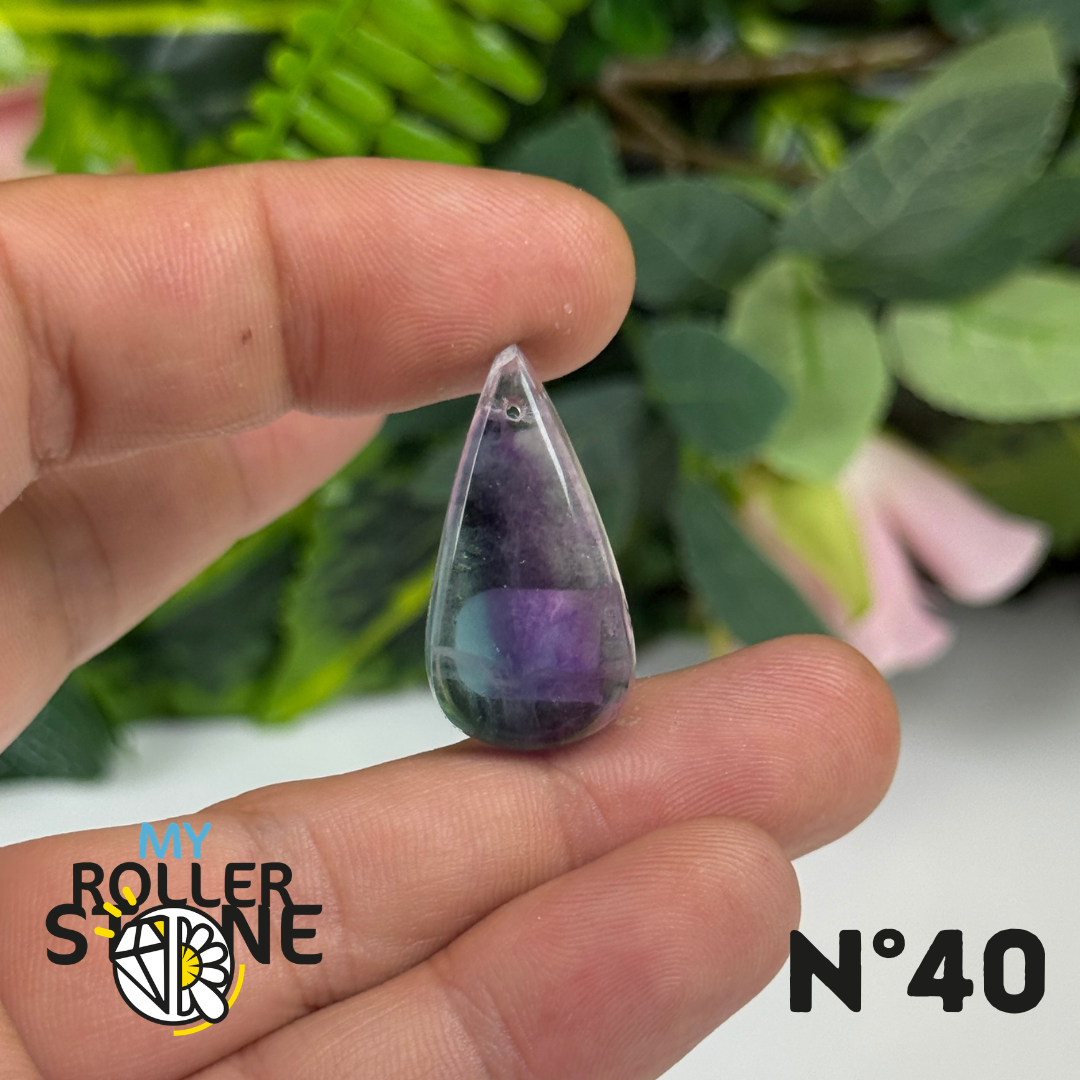 Pendentif percé Fluorite Arc-en-Ciel 5A