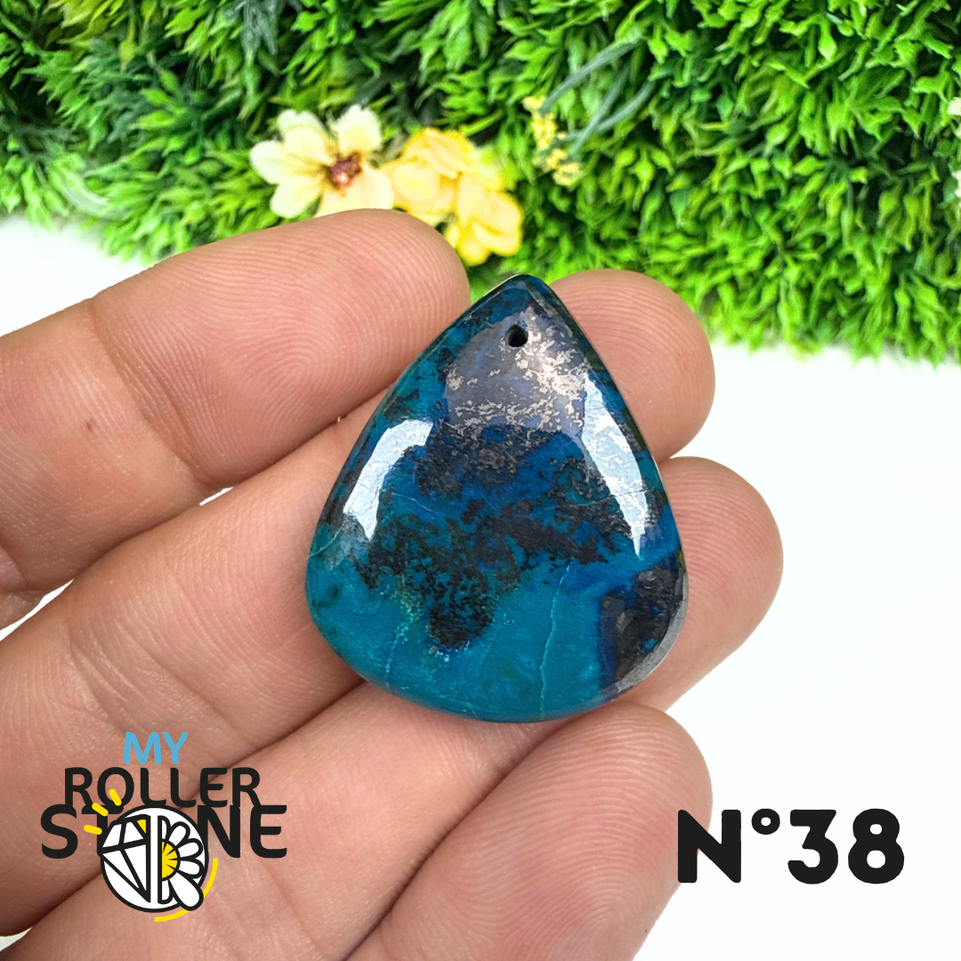 Pendentif Percé Shattuckite avec Cuprite