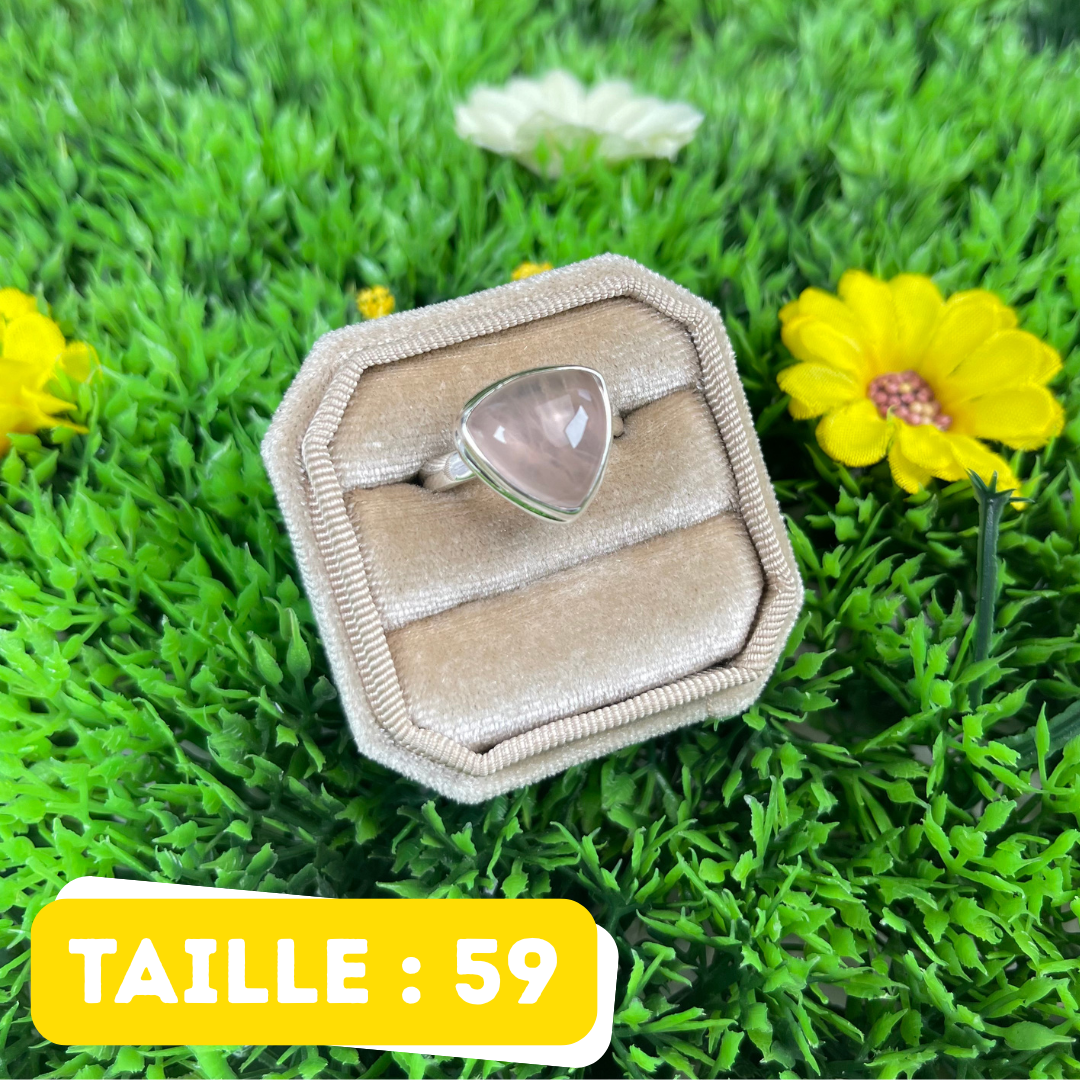 Bague Argent en Quartz rose #141