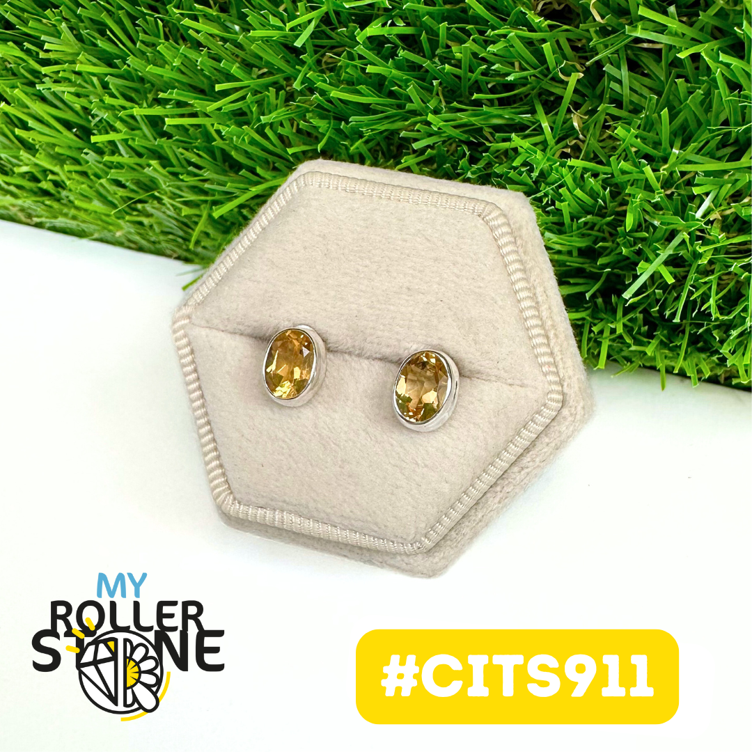 Boucles d'Oreilles Argent 925 Citrine #CITS911