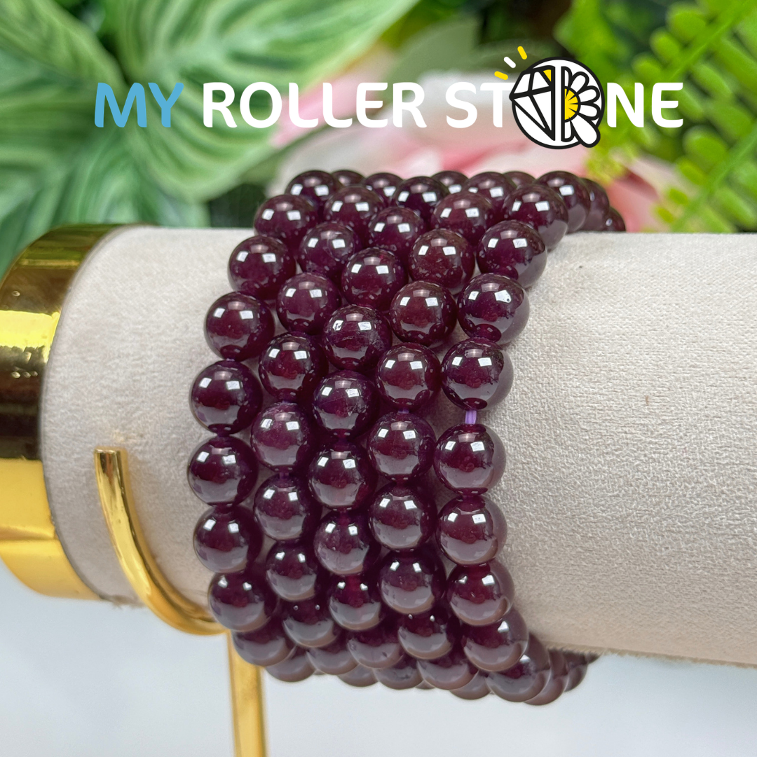 Bracelet en Grenat Étoilé du Brésil 3A