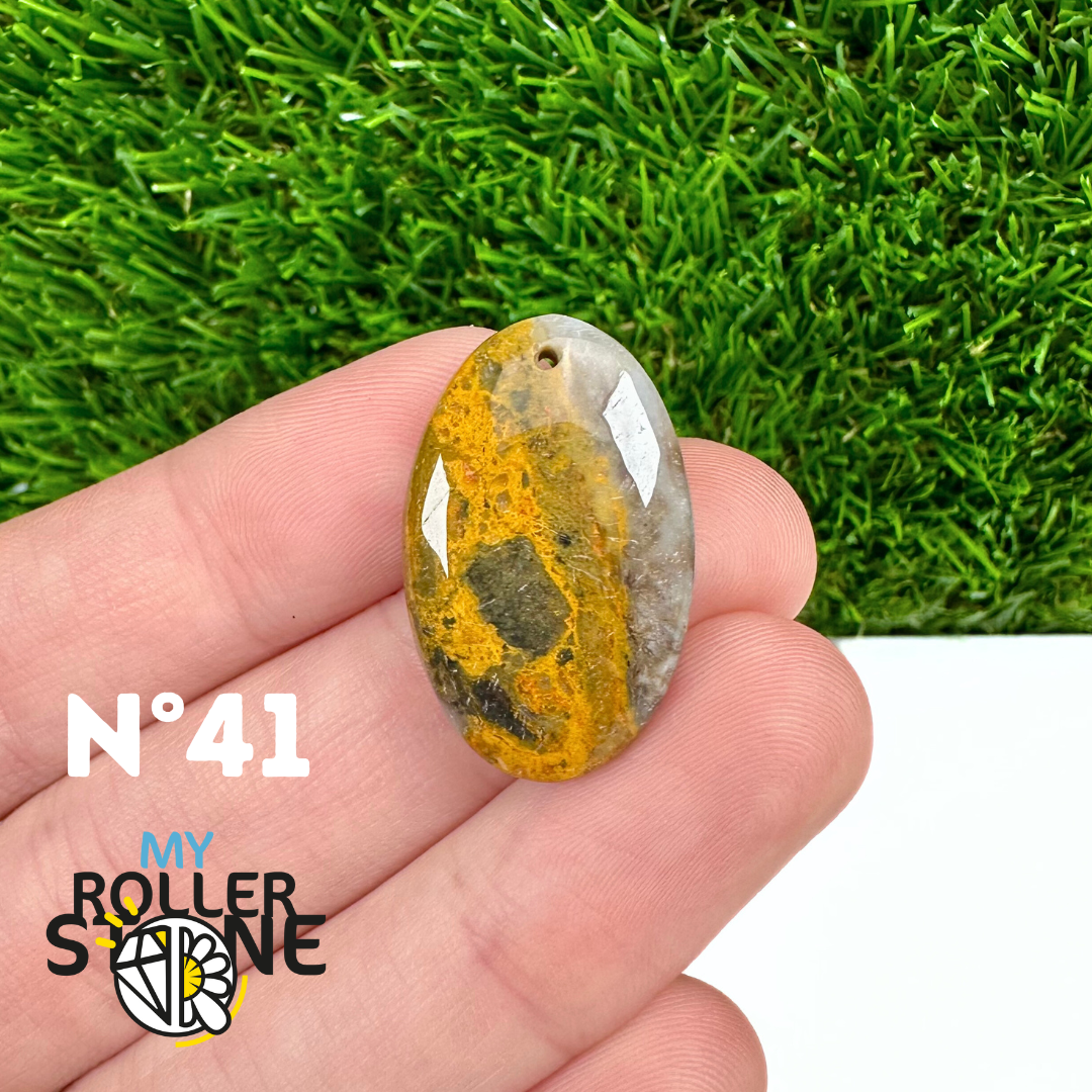 Pendentif Jaspe Bumblebee Néo 5A Percé