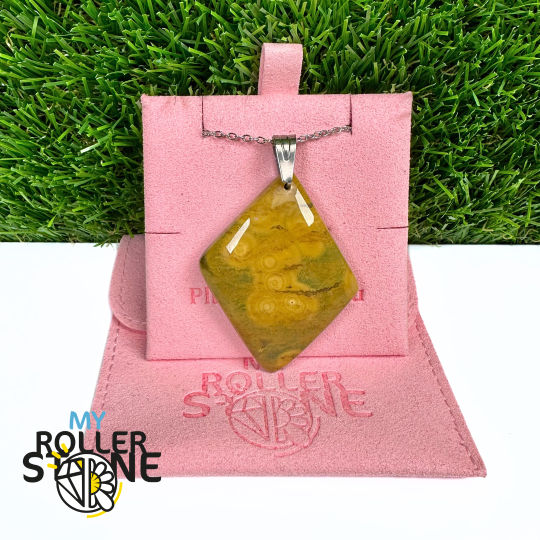 Pendentif Percé Jaspe Océan 5A