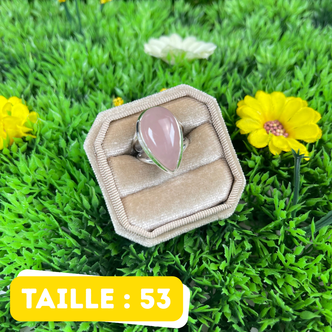 Bague Argent en Quartz rose #142