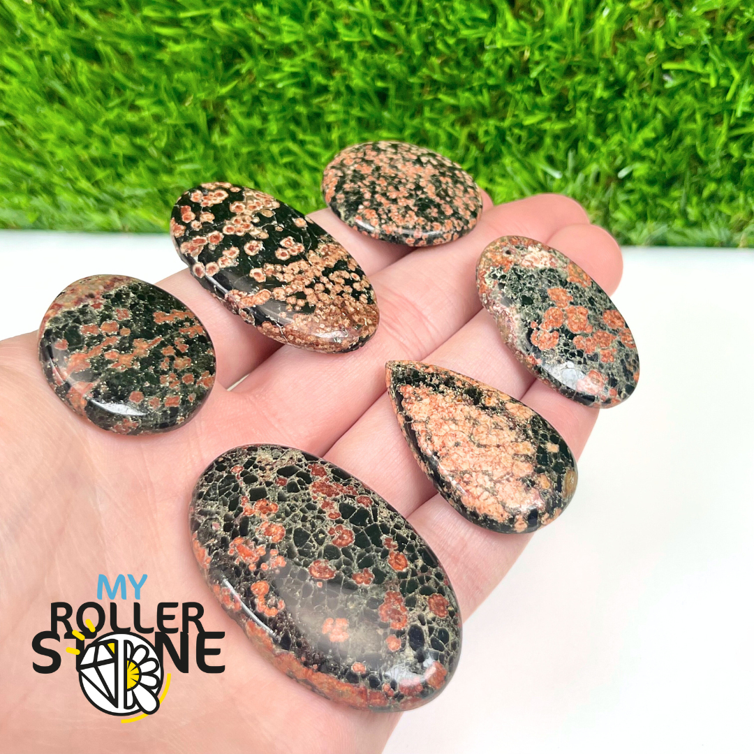 Pendentif Obsidienne Fleurie percé