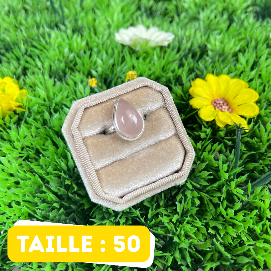 Bague Argent en Quartz rose #143
