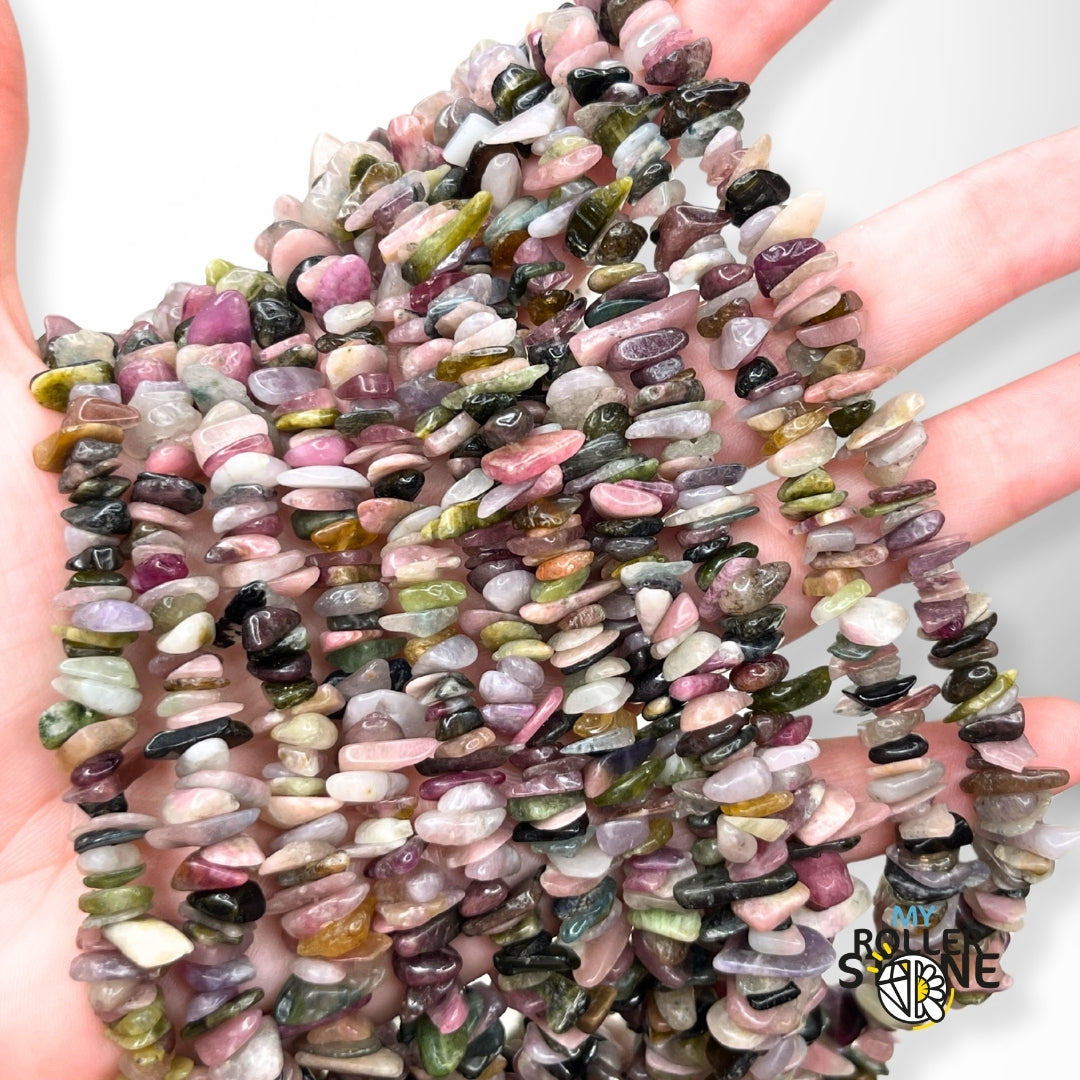 Perle Chips Tourmaline Multicolore 5A (80 CM)