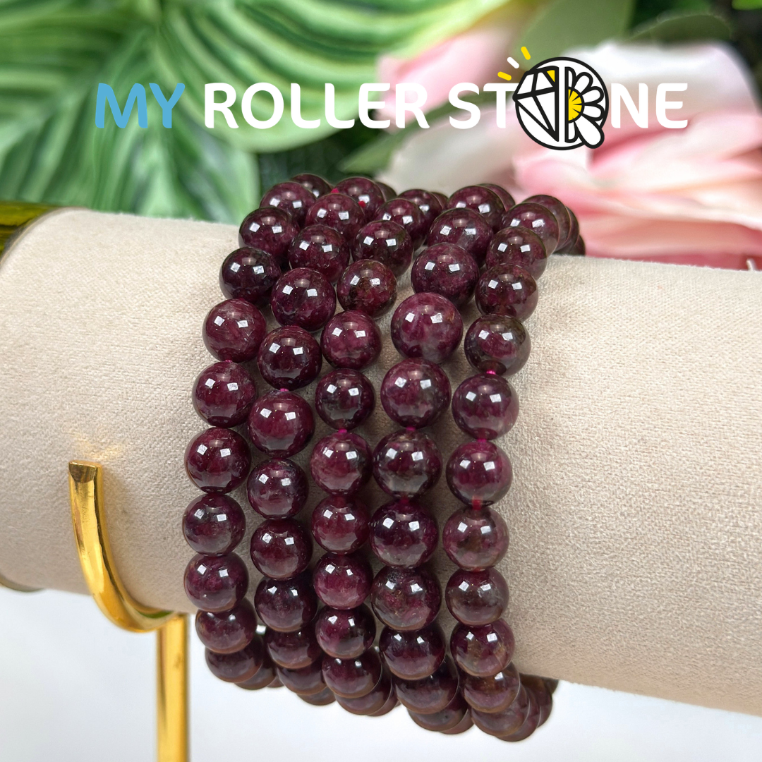 Bracelet Tourmaline Rouge Rubellite 3A