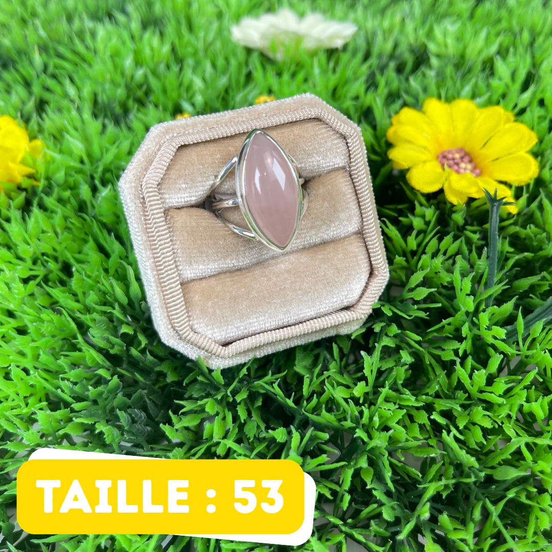 Bague Argent en Quartz rose #144