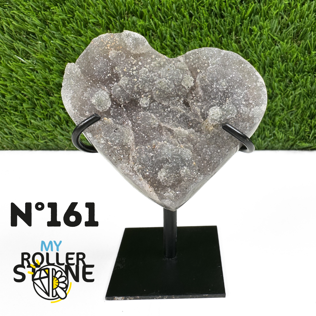 Géode Coeur Améthyste sur Support Métal #161