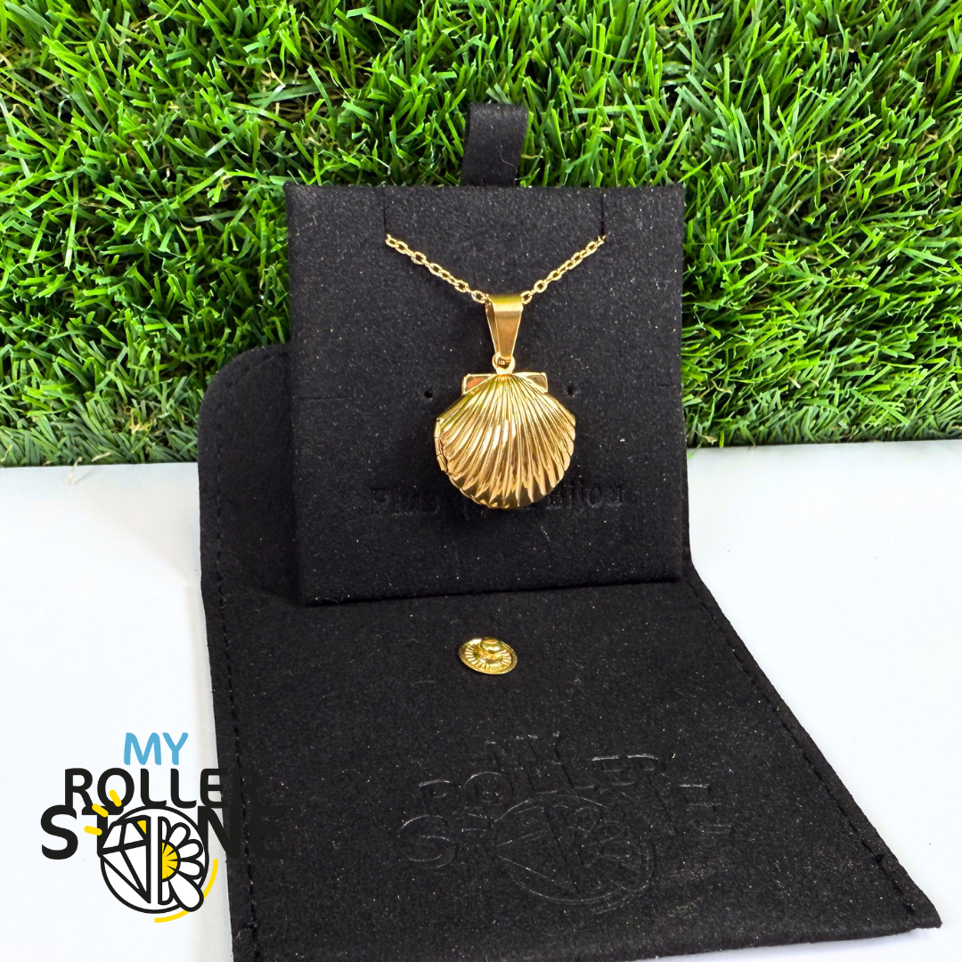 Pendentif avec photo coquille st jaque en acier inoxydable