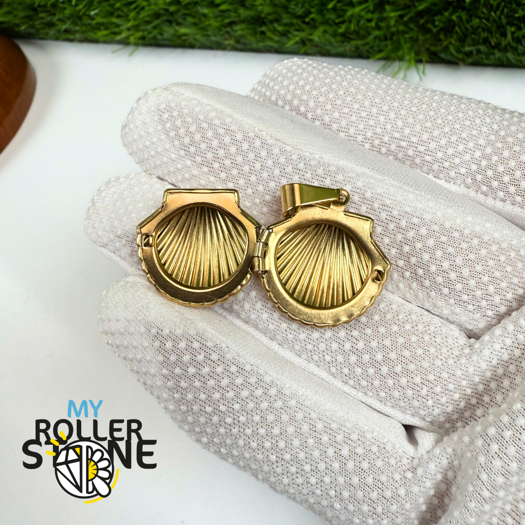 Pendentif avec photo coquille st jaque en acier inoxydable