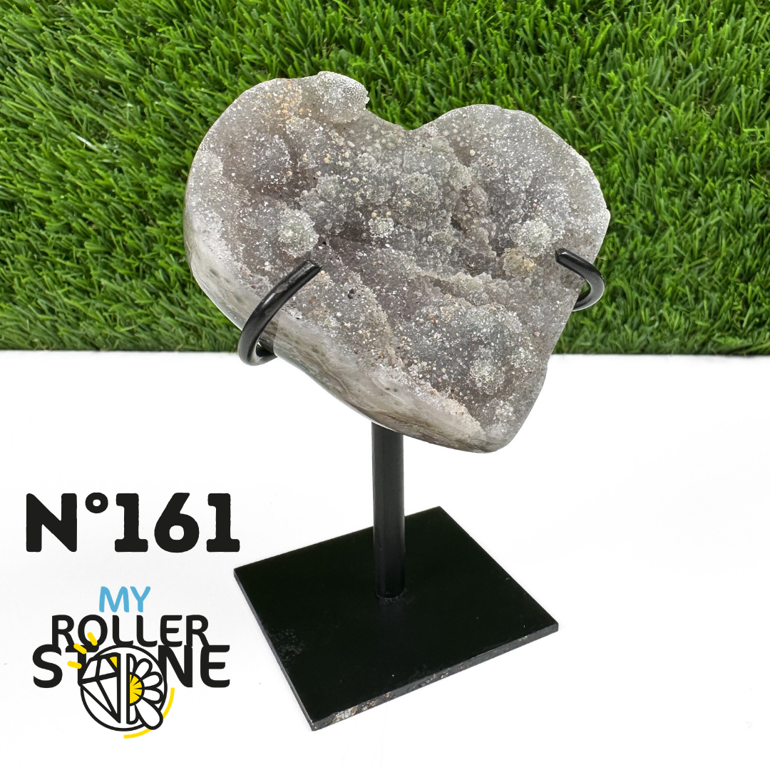 Géode Coeur Améthyste sur Support Métal #161