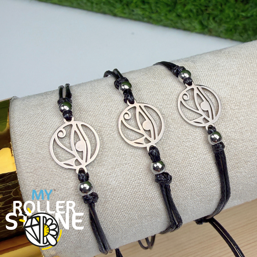 Bracelet Oeil d'Horus Réglable cordon – Acier Inoxydable