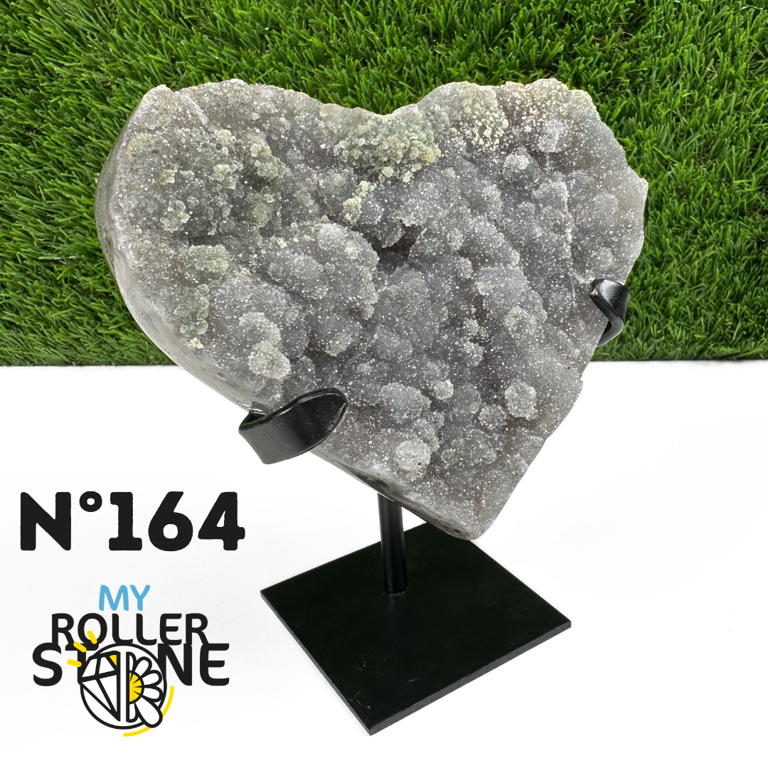 Géode Coeur Améthyste sur Support Métal #164