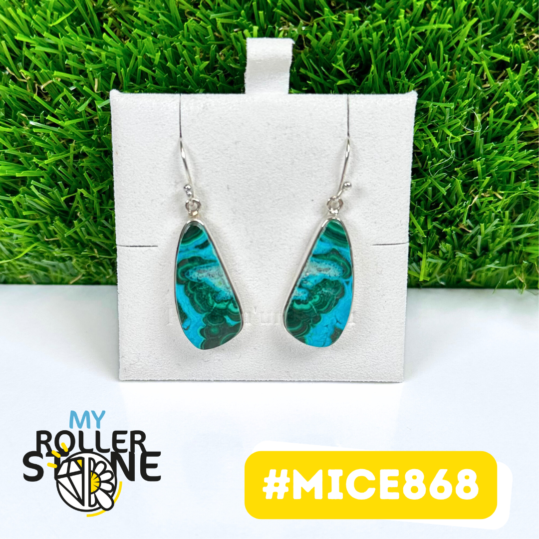 Boucles d'oreilles Malachite Chrysocolle #MICE868