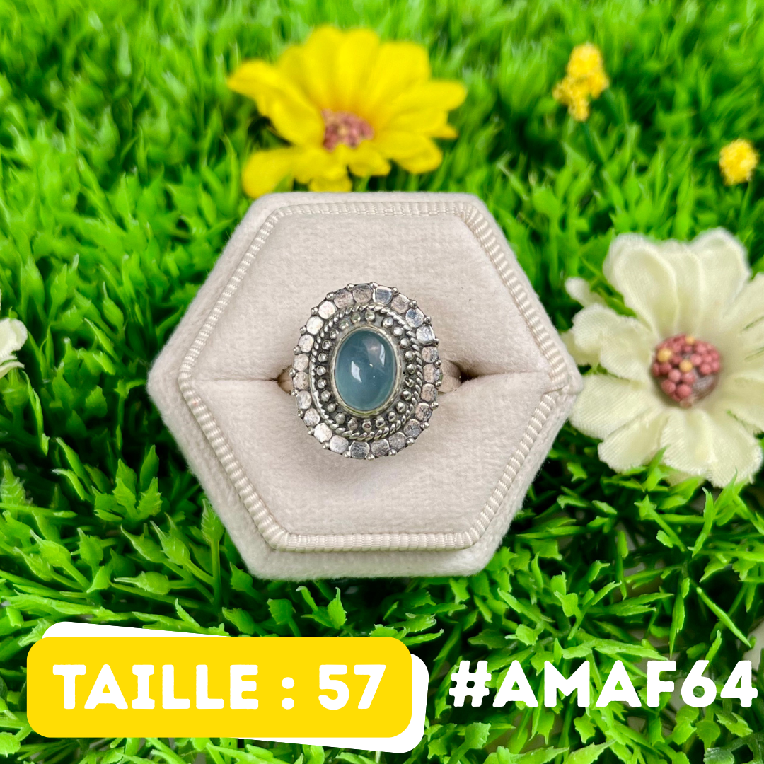 Bague en Aigue-Marine Argent 925 #AMAF64