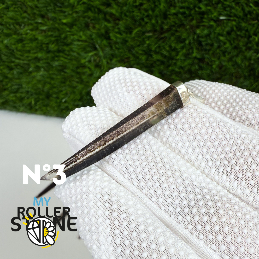 Pendentif Quartz Lithium et Argent