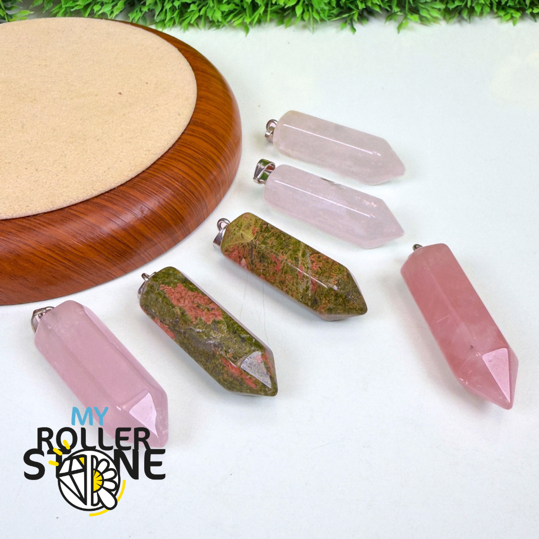 Pendentif pointe en pierre (6 variantes)