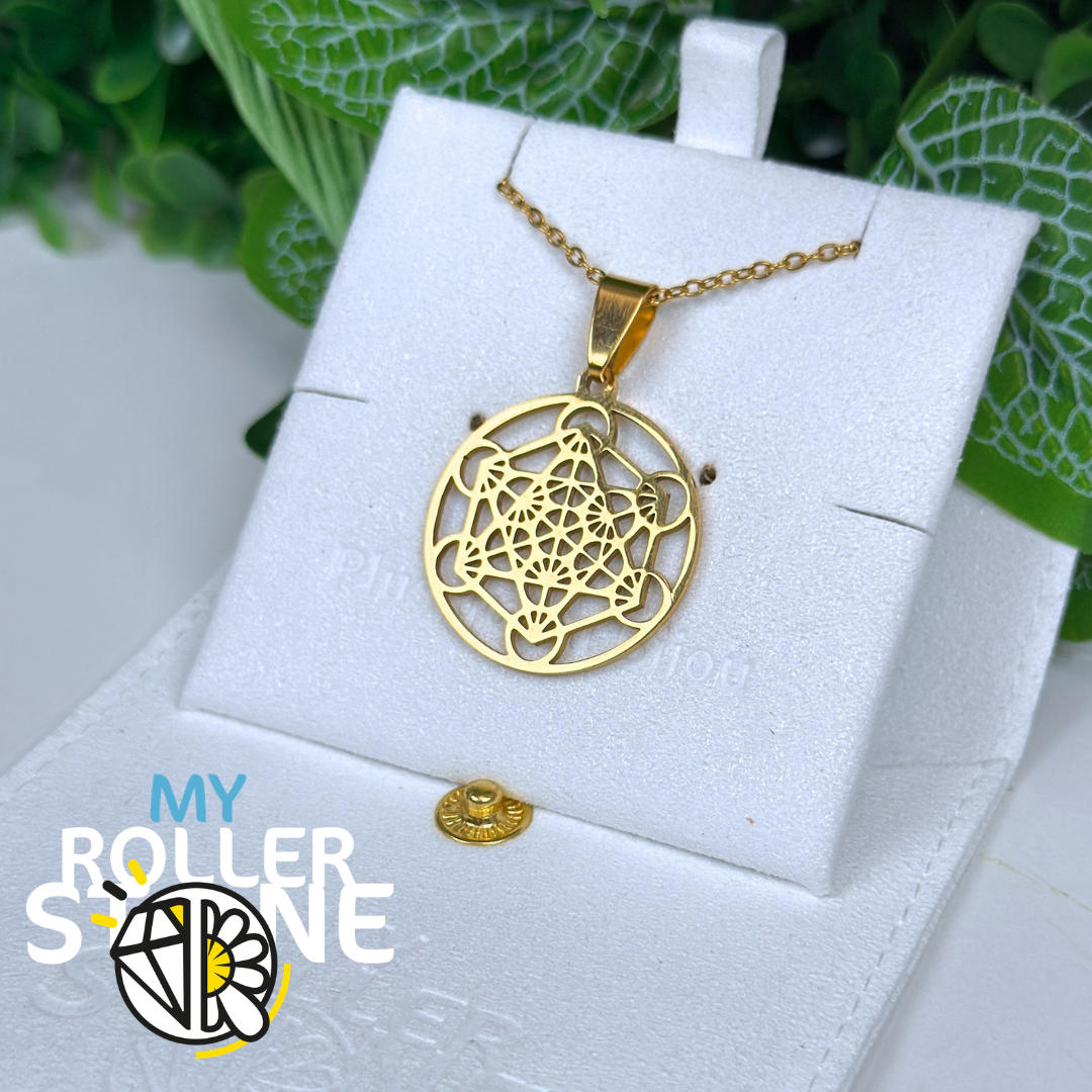 Pendentif Métatron acier Doré