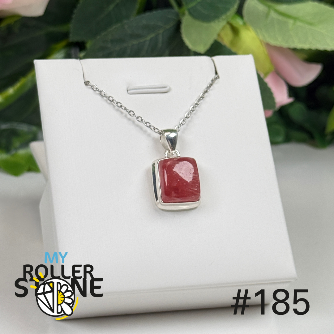 Pendentif argent 925 rhodochrosite translucide #P185