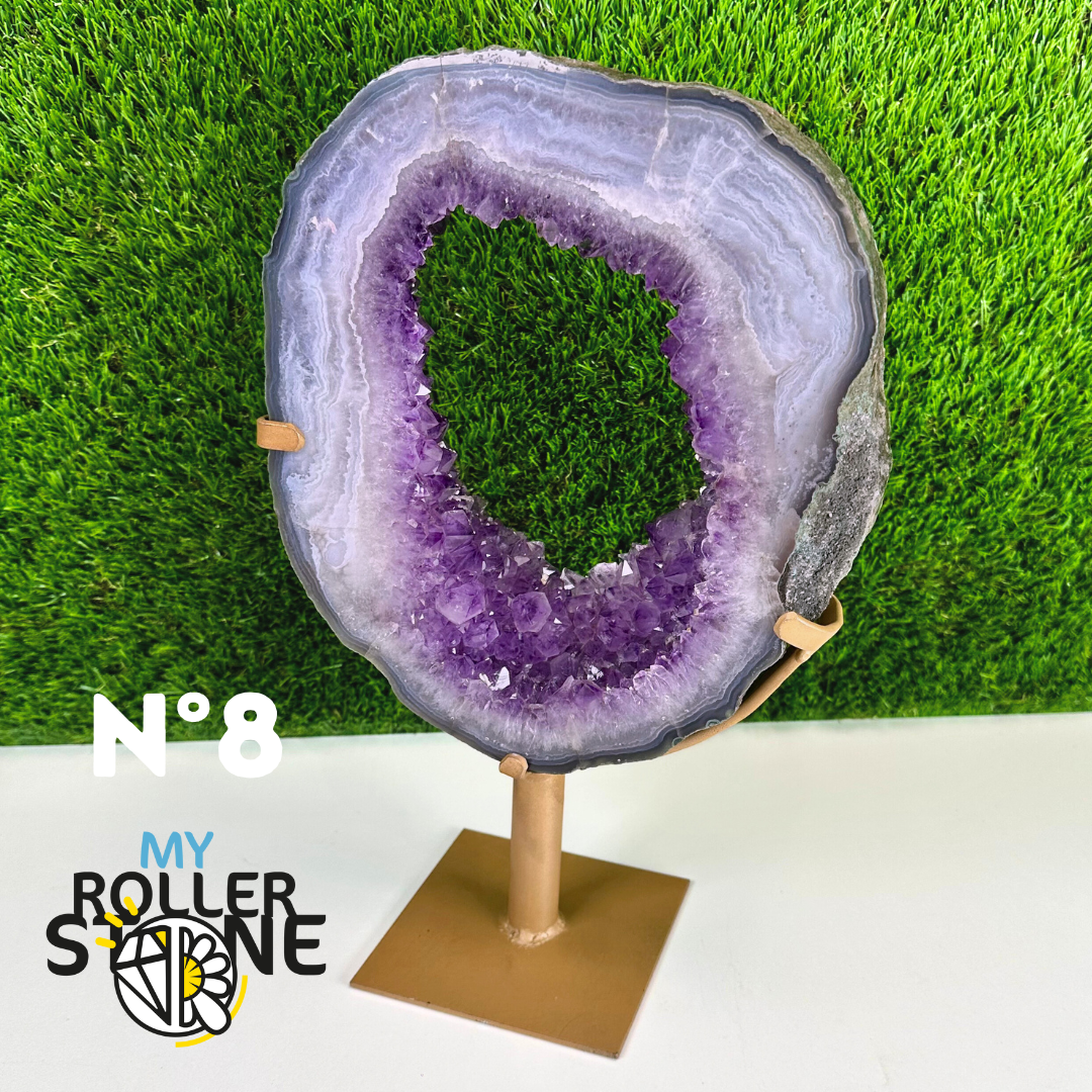 Tranche d'Améthyste sur support métal #8