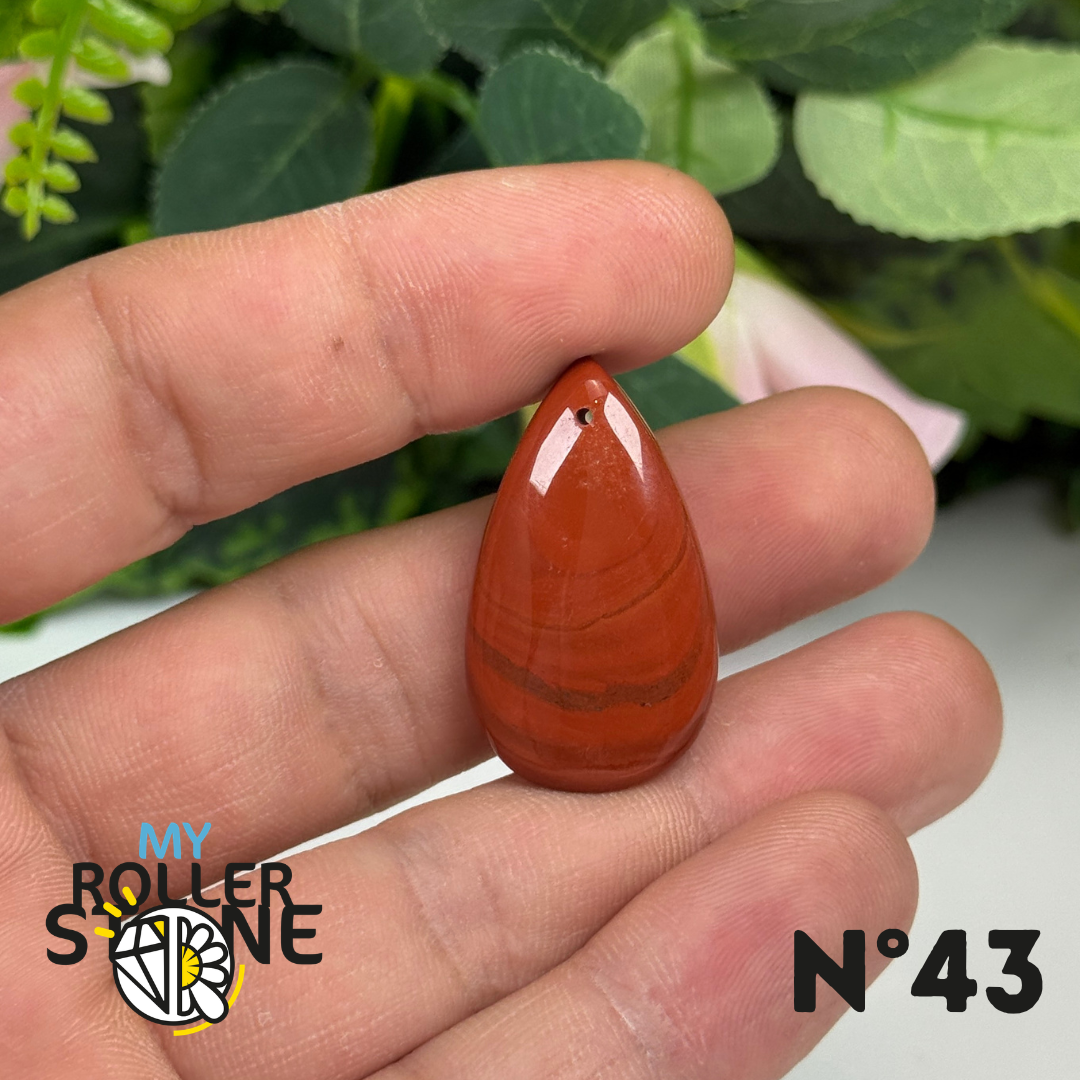 Pendentif Jaspe rouge 5A Percé