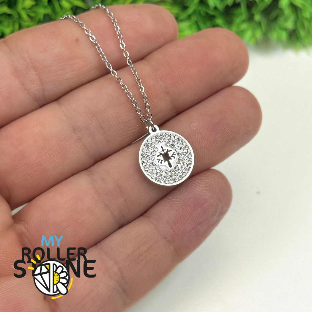 Collier Médaillon Arbre de Vie Strass