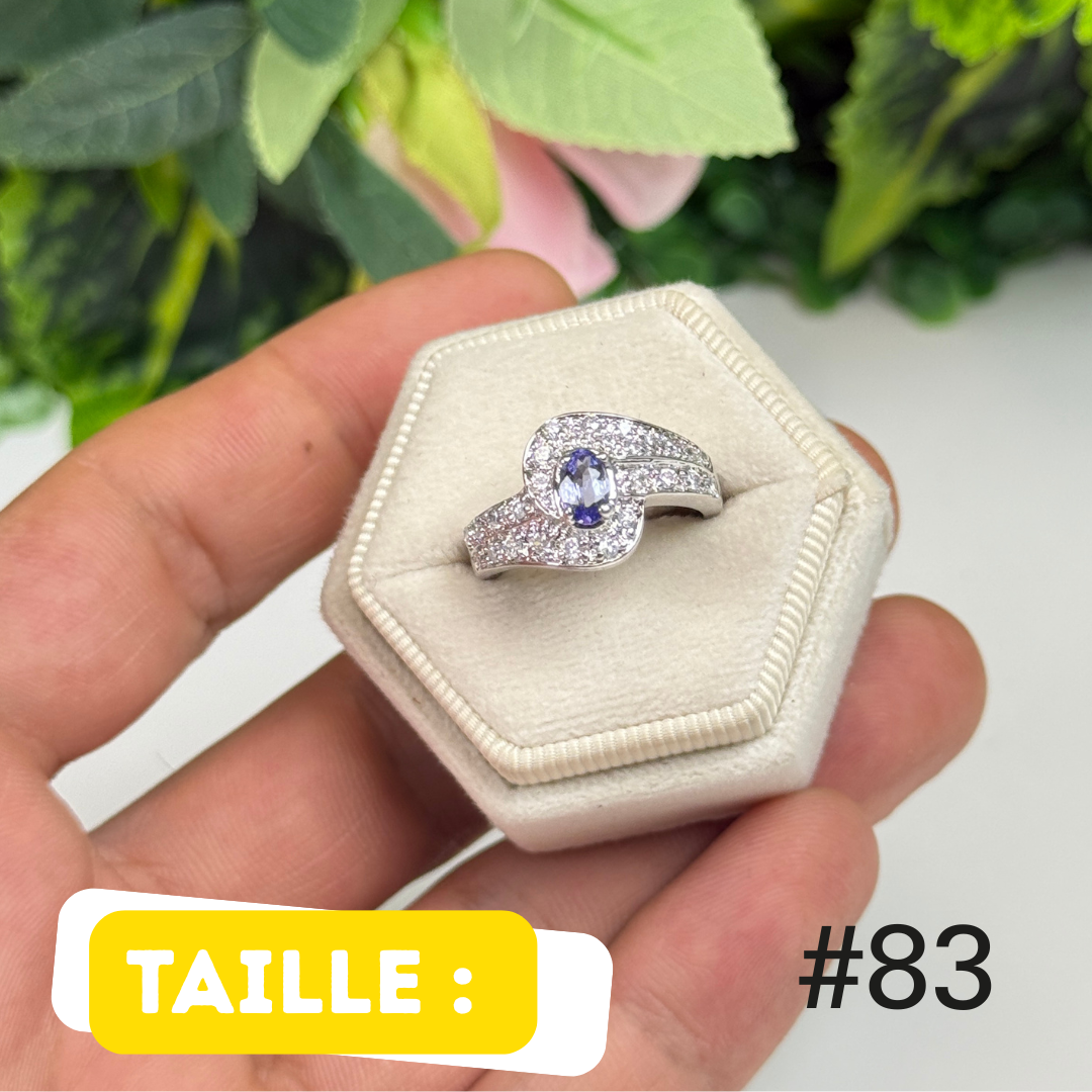 Bague argent 925 tanzanite facettée #FR83