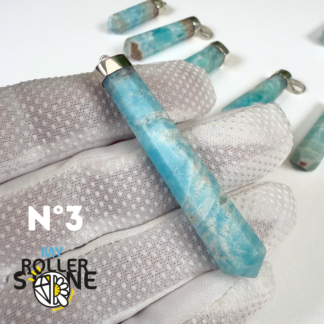 Pendentif Aragonite Bleue et Argent