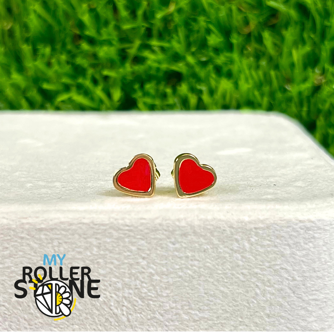 Boucles d’Oreilles Puces Coeur en Acier Inoxydable