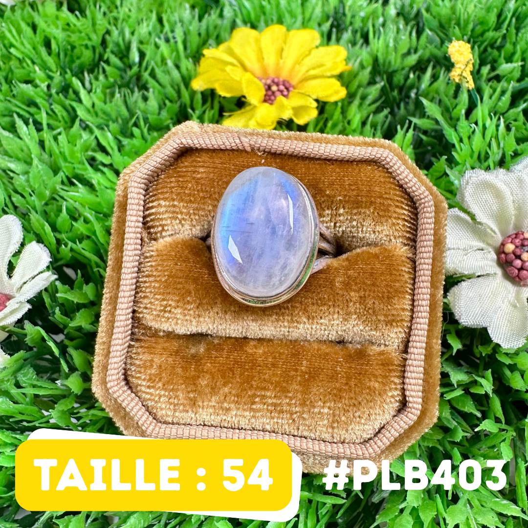 Bague Pierre de Lune Blue Fire #PLB403