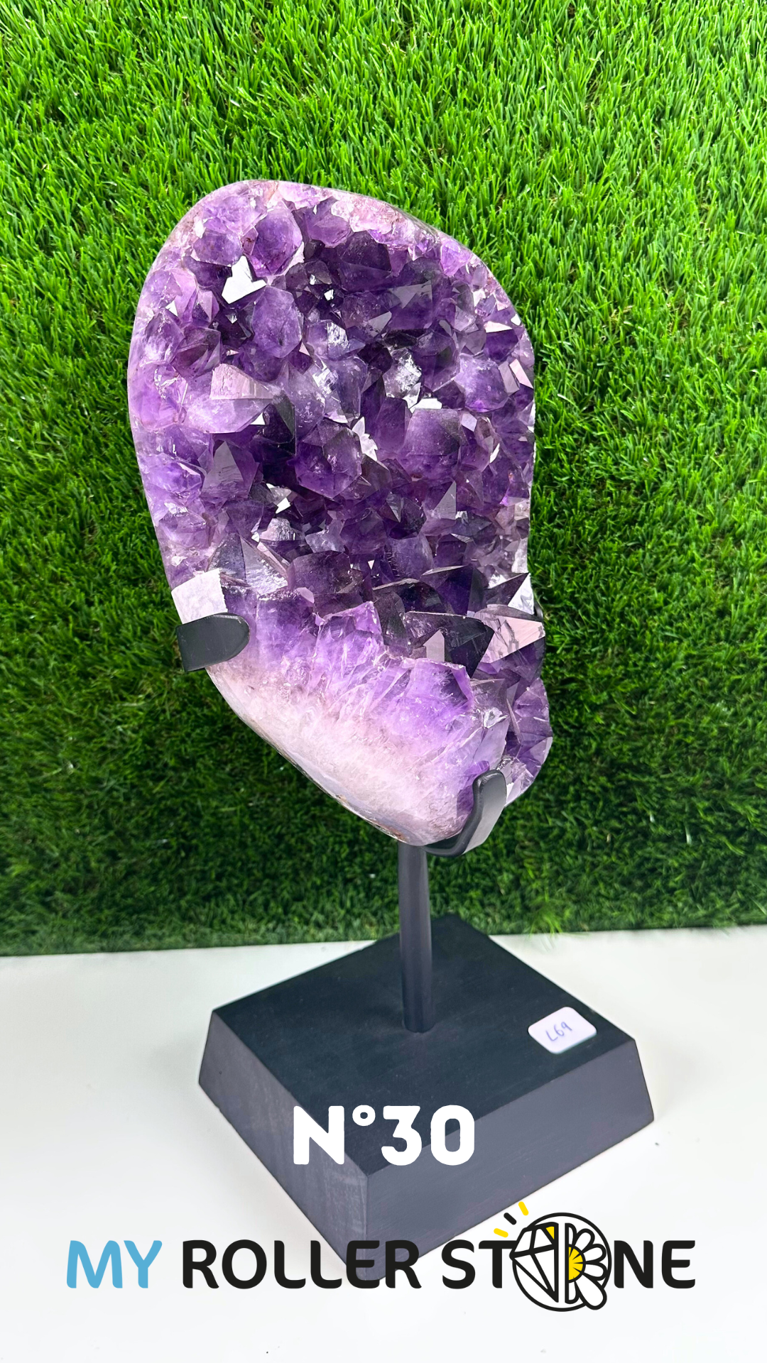 Géode Améthyste sur support bois #30