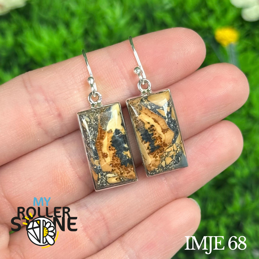 Boucles d&#39;oreilles Argent 925 Jaspe Maligano #IMJE 68