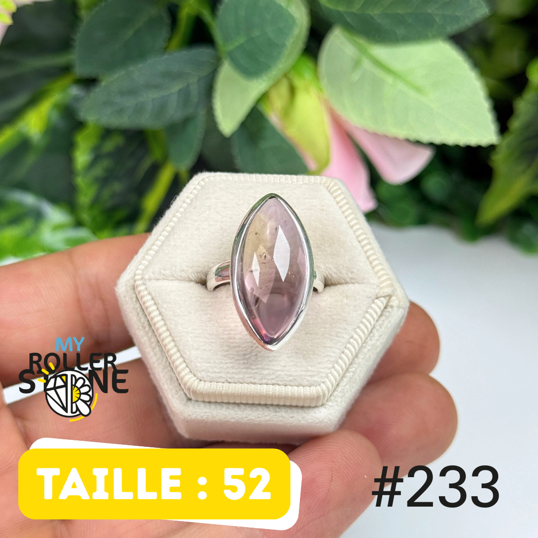 Bague argent amétrine cabochon #R233