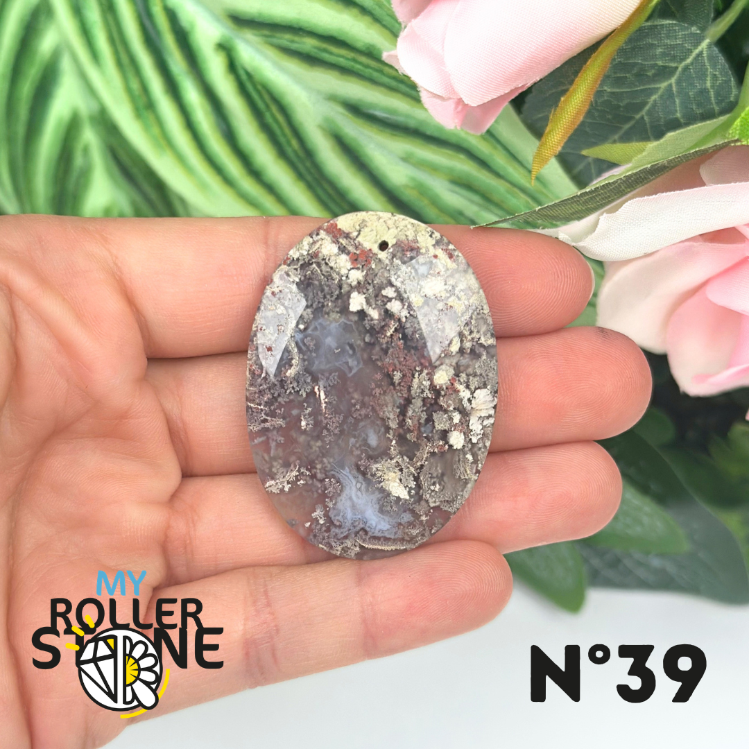 Pendentif Agate Mousse Indonésienne 5A Percé
