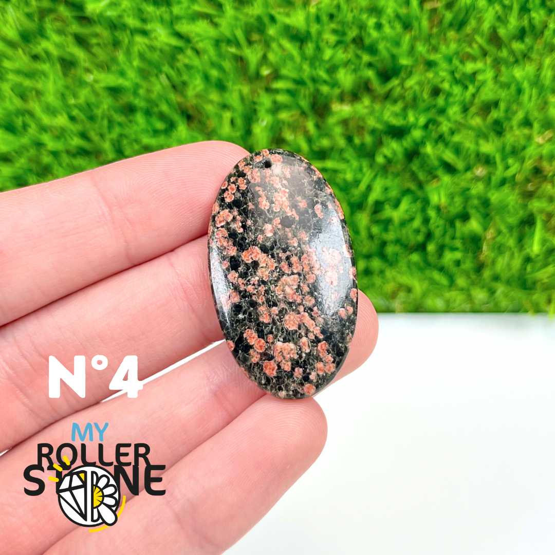 Pendentif Obsidienne Fleurie percé