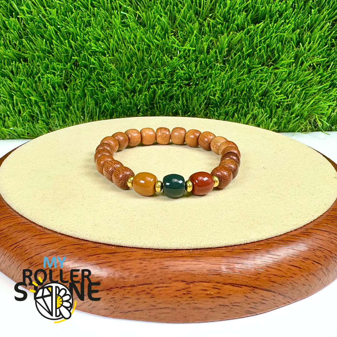 Bracelet Bois De Santal Dorée