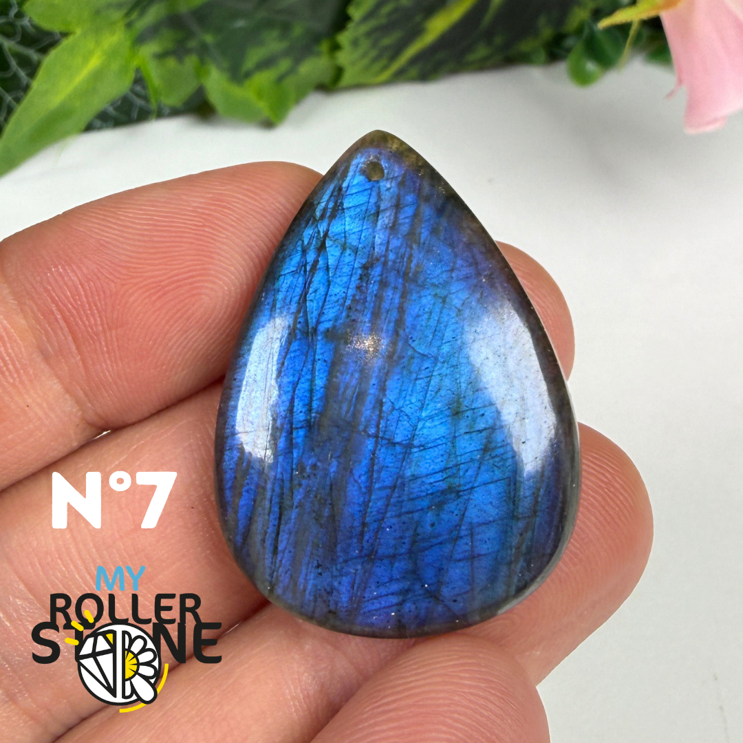 Pendentif Labradorite blue fire percé 5A