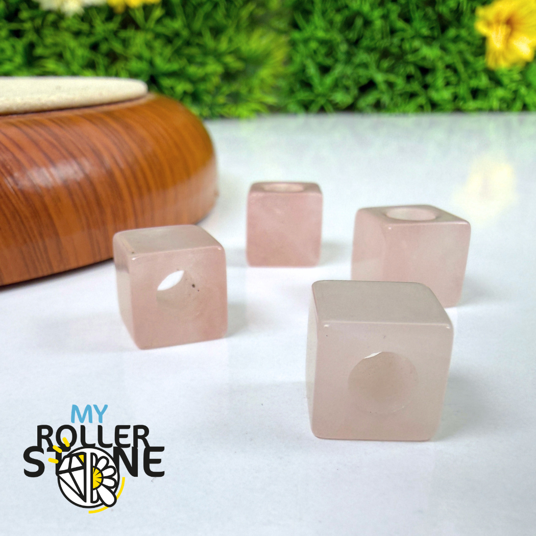 Perle Quartz rose Carrée Grand trou