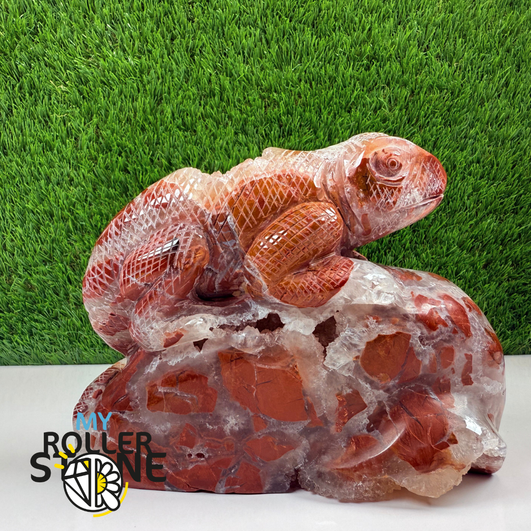 Sculpture en Agate en forme Lézard